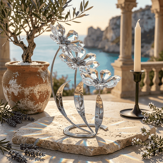 Asfour Crystal Flower – Silver – 3/406