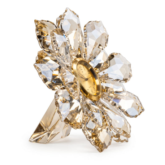 Crystal Rose Clock - Golden shadow - Asfour Crystal