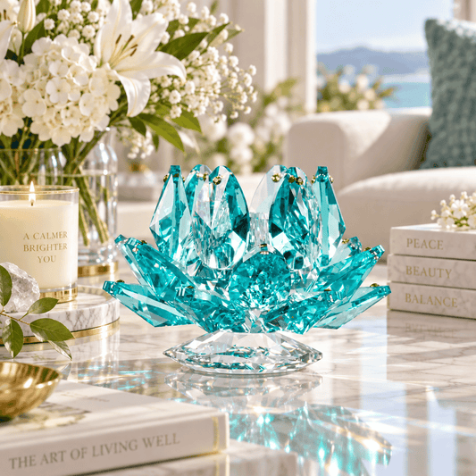 Candlestick - Aquamarine - Small - Asfour Crystal