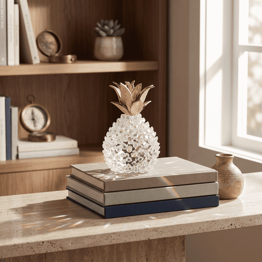 Pineapple - AB - Gold Plated - Asfour Crystal
