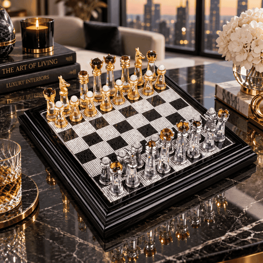 Crystal Chess set with box - Asfour Crystal