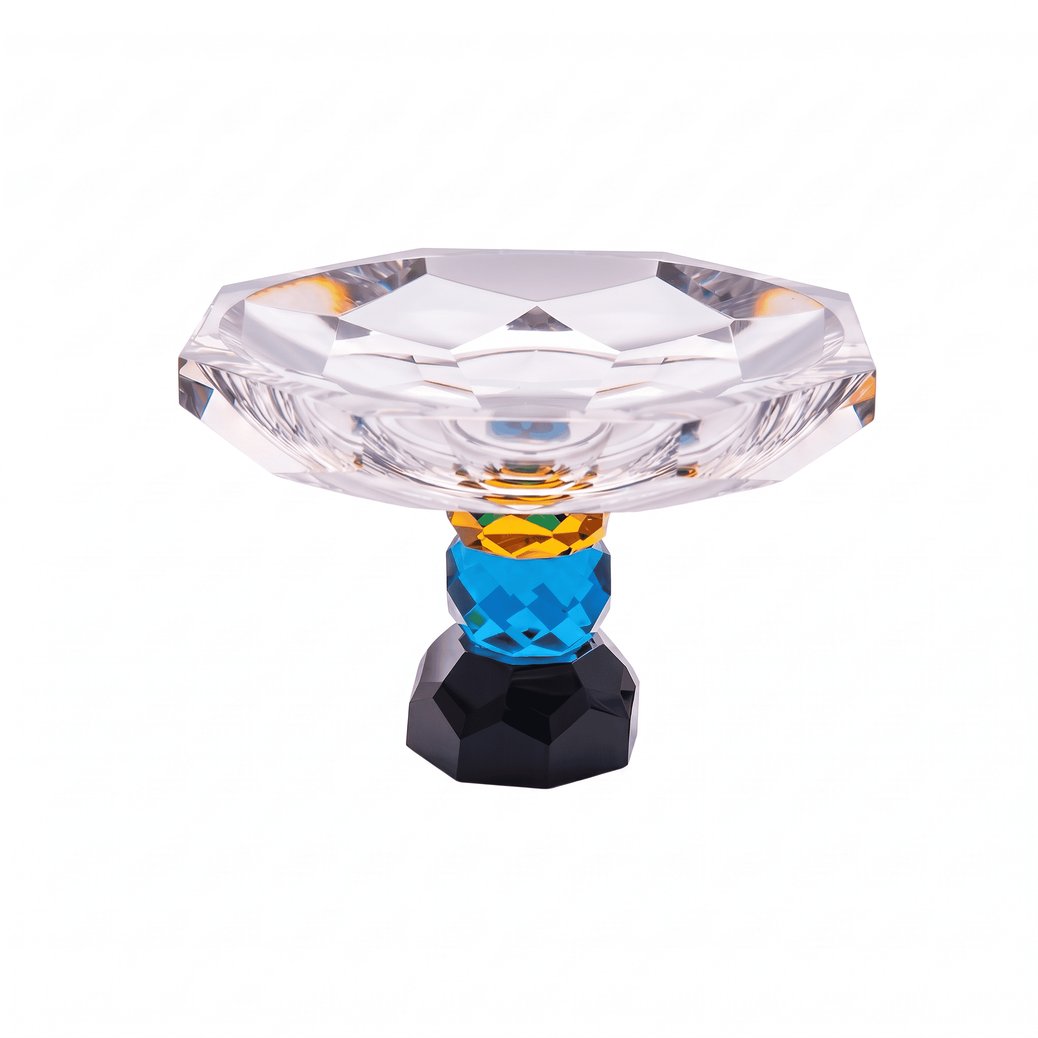 Taj Royal Plate 25 with Yellow, Aquamarine & Black Crystal Base
