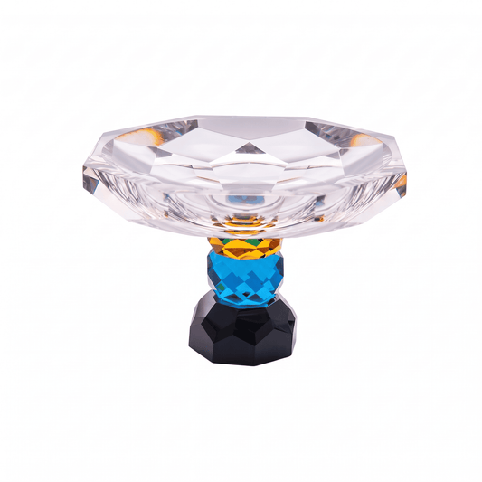 Taj Royal Plate 25 with Yellow, Aquamarine & Black Crystal Base