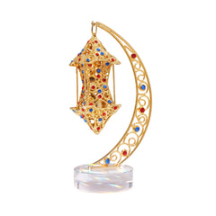 Asfour Crystal Lantern – With Base – Gold and Clear – 12/8/19