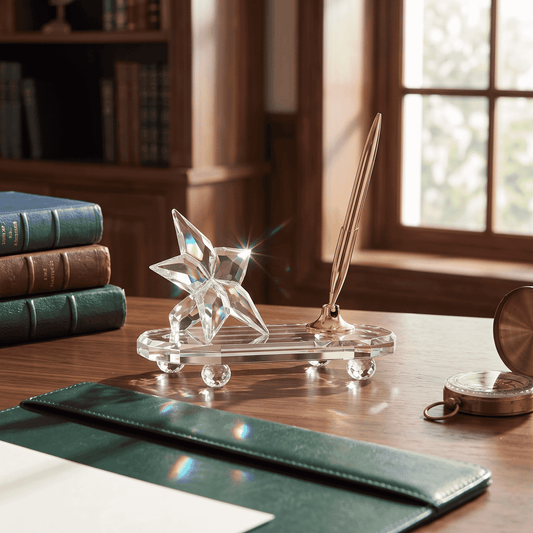 Pen Holder - Clear - Star - Medium - Asfour Crystal