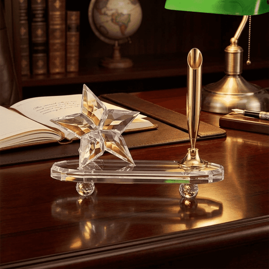 Pen Holder - Clear - Star - Large - Asfour Crystal