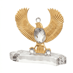 Asfour Crystal Falcon – Pharaonic – Gold and Clear – 22 × 23