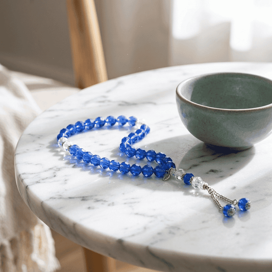 Crystal Rosary blue large beads