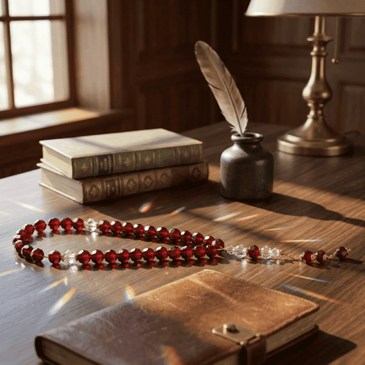 Asfour Crystal Rosary – Gold and Siam – 95/10/44
