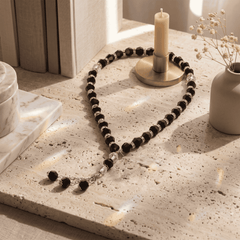 Rosary - Black - Gold Separator - Asfour Crystal