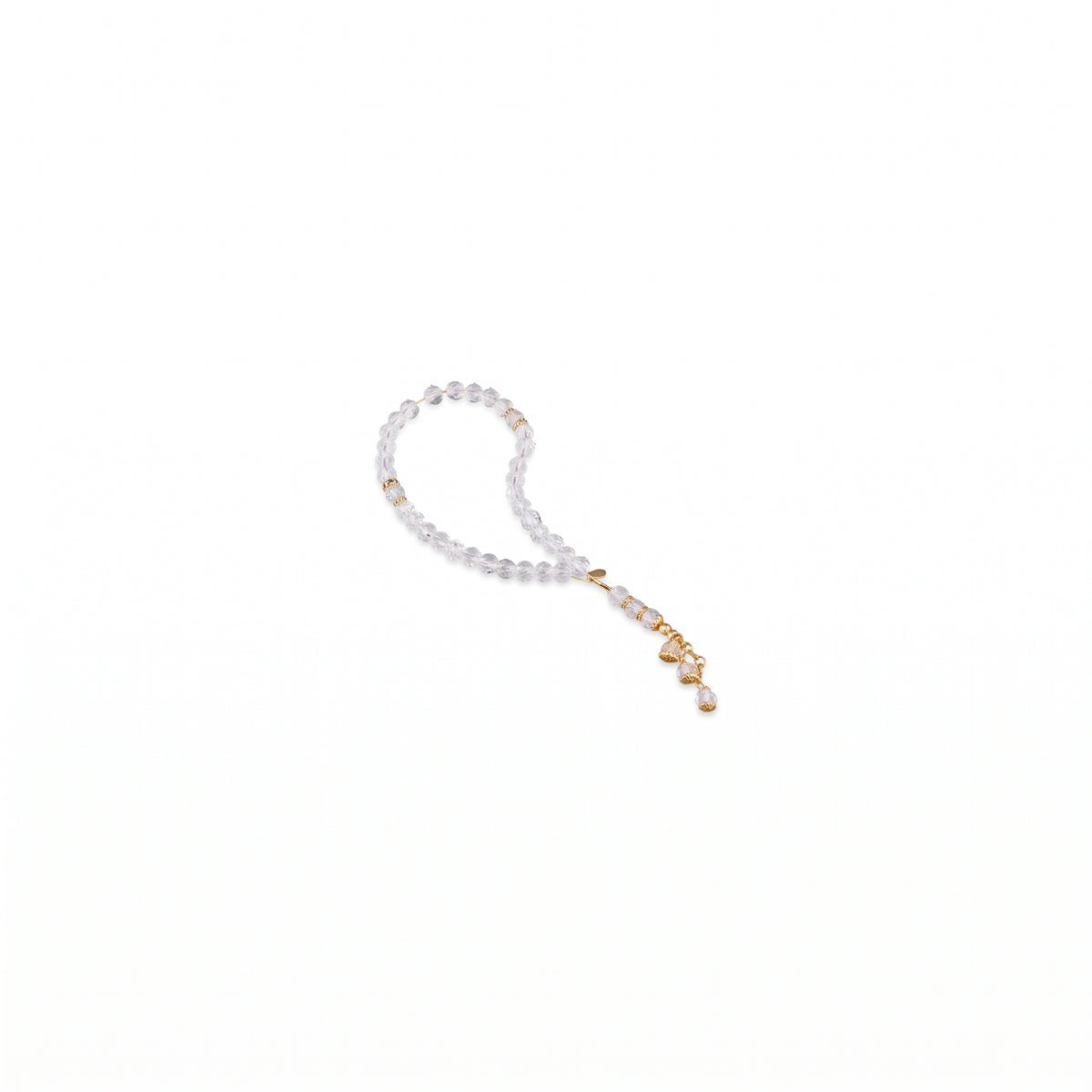 Asfour Crystal Rosary Transparent and Gold