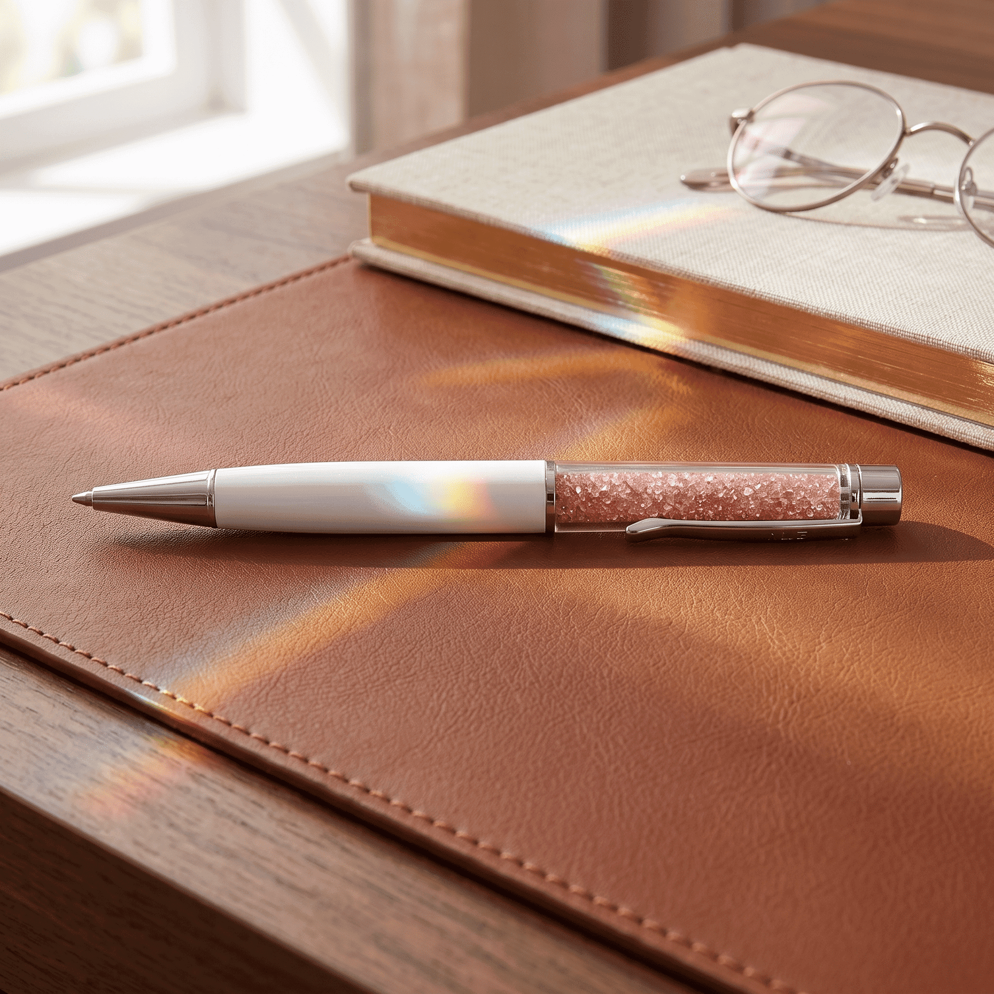 Crystal Pen - Rose - White - Asfour Crystal