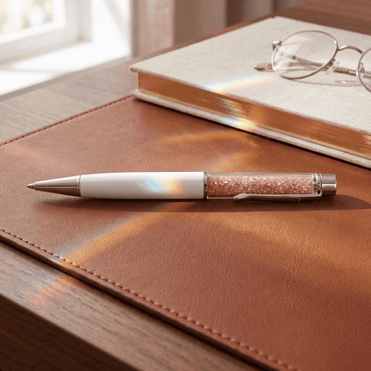 Crystal Pen - Rose - White - Asfour Crystal