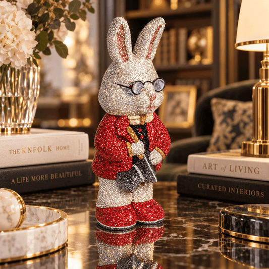 Rabbit With Glasses Inlaid With Colored Lobes 12/35/13