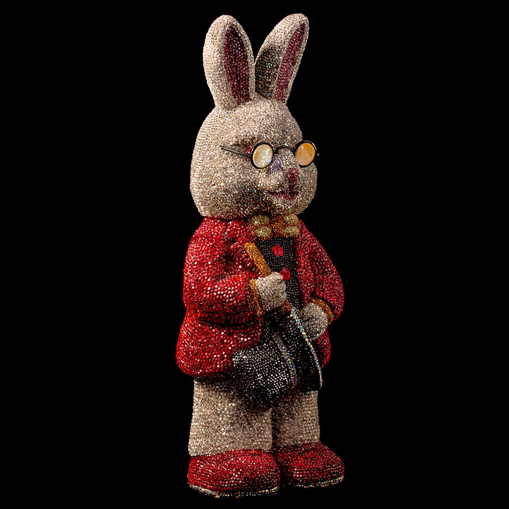 Rabbit With Glasses Inlaid With Colored Lobes 12/35/13