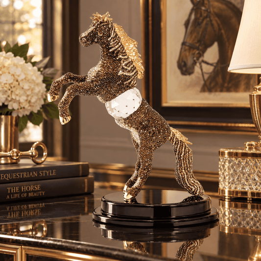 Crystal Studded horse smoked topaz