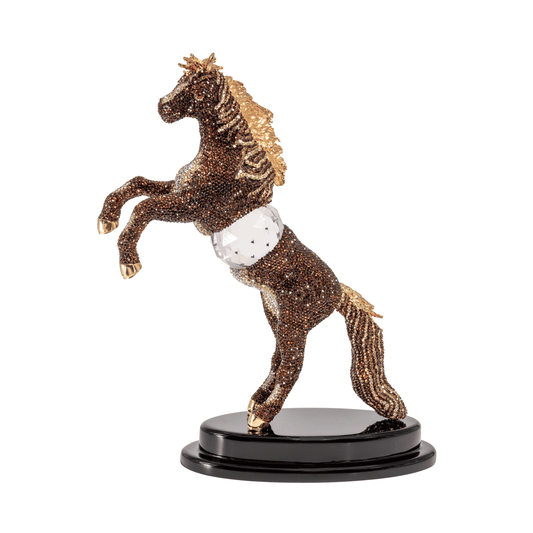 Crystal Studded horse smoked topaz