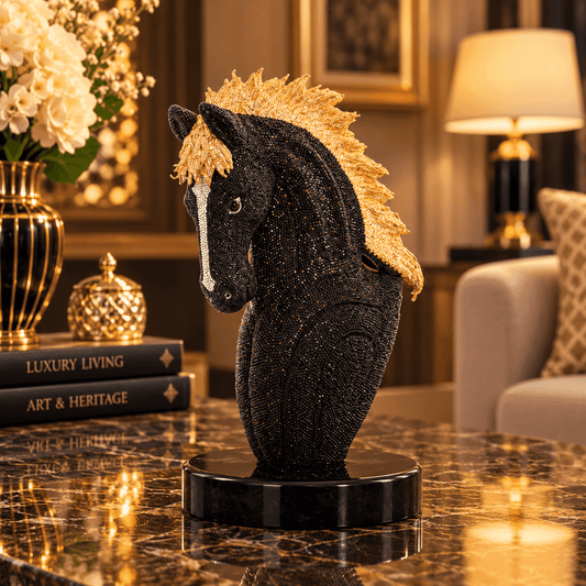 Horse head - large - Black - Asfour Crystal