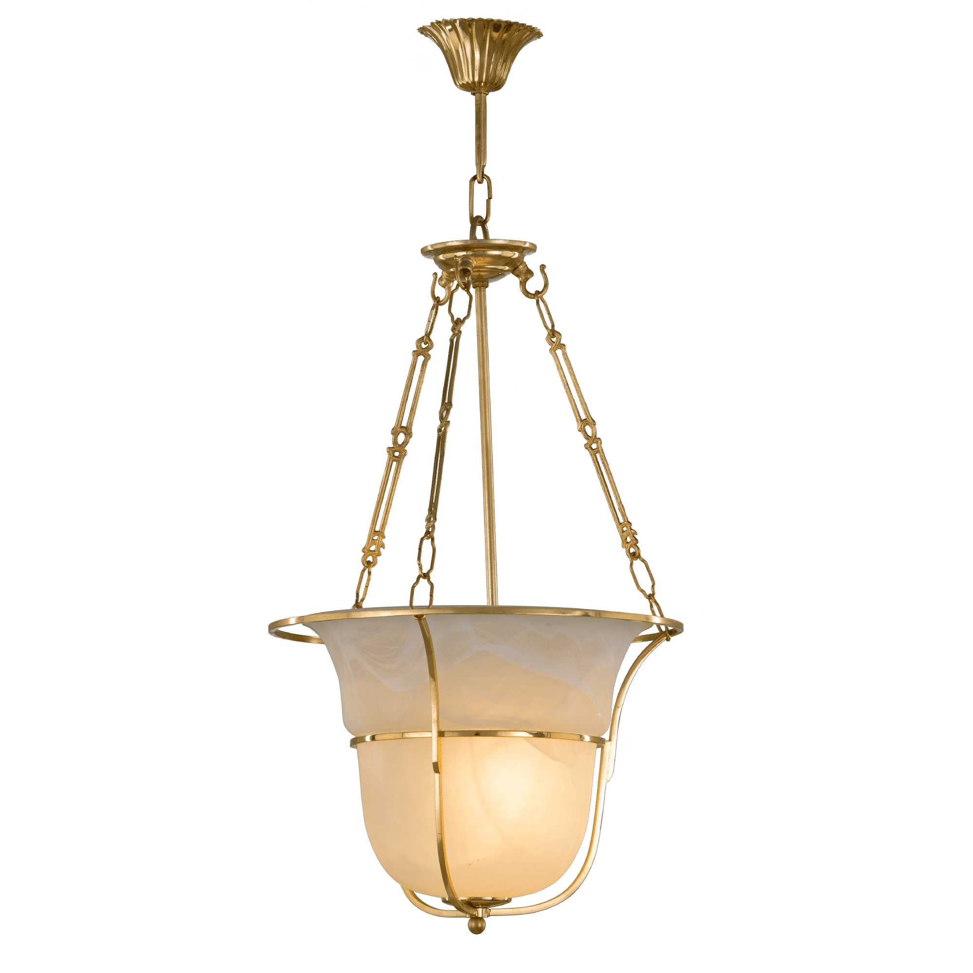 Alabaster Pendant Light - 1 Bulb - Gold Asfour