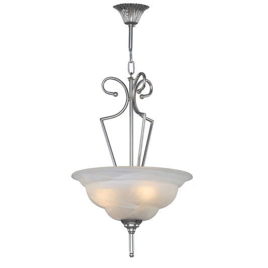 Alabaster Pendant Light - 3 Bulbs - Chrome Asfour