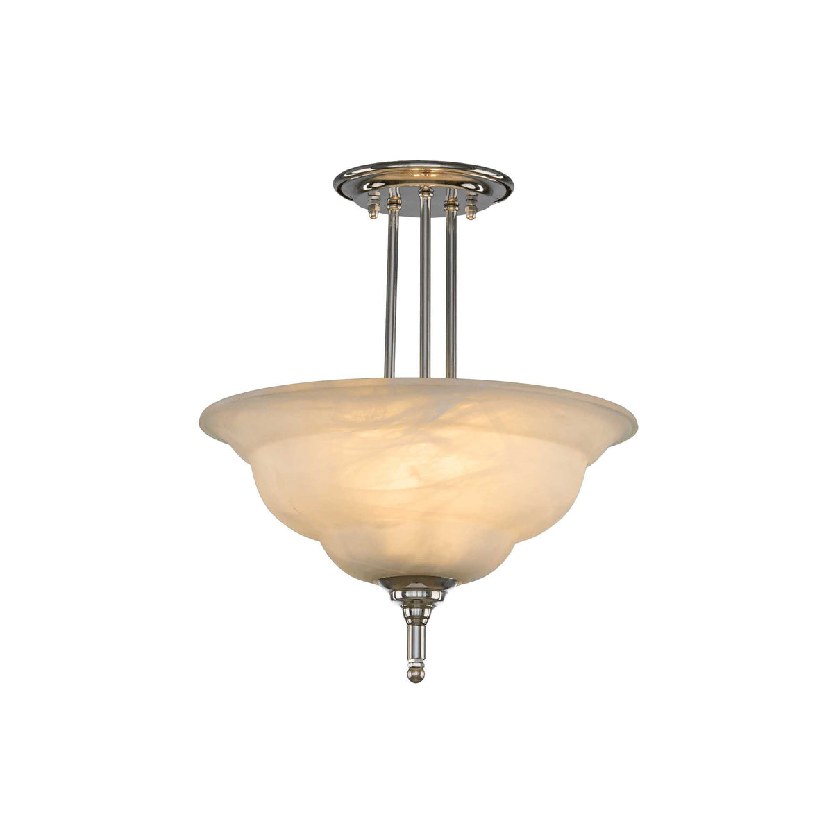 Alabaster Pendant Light - 3 Bulbs - Chrome Asfour