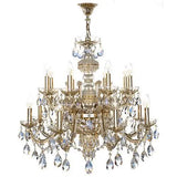 Asfour Crystal - Maria Theresa Chandelier - 18 Bulbs - Gold - Pear Golden Shadow