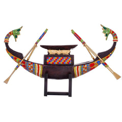 Asfour Crystal - Pharaonic boat inlaid with colored crystal lobes - Asfour Crystal