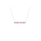 Asfour Chain Necklace In 925 Sterling Silver Stone Zircon Round And Rectangle-NecKlaces-Asfour Crystal