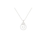 Asfour Chain Necklace Made Of 925 Sterling Silver With Circle Pendant Inlaid With Transparent Circular Stones Of Zircon