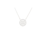 Asfour Chain Necklace Made Of 925 Sterling Silver With Pendant With Wheel Design Inlaid With Transparent Zircon Stones