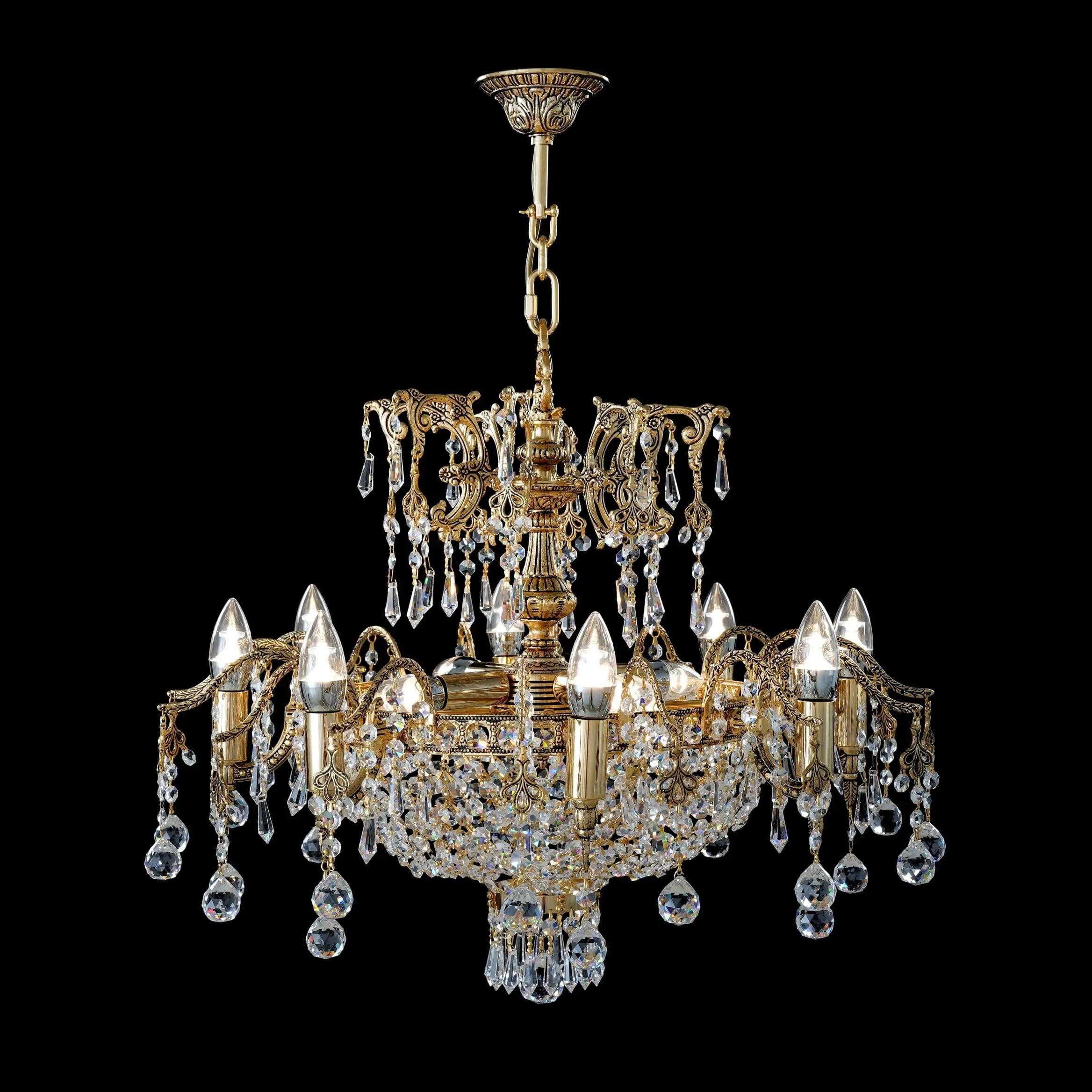 Asfour Chandelier 758/65/12 Gold Ox. Ball & Basket