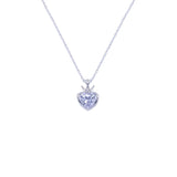 Asfour Sterling Silver 925 Chain With A Purple Heart Design Pendant