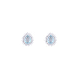 Asfour Stud Earrings with a Light Rose zircon Stone