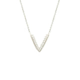 Asfour V Shape Necklace In 925 Sterling Silver