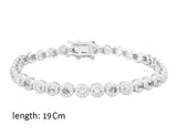 Asfour Crystal Tennis Bracelet With Multi Color Round Zircon Stones In 925 Sterling Silver BD0042-K