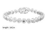 Asfour Crystal Tennis Bracelet With Multi Color Flower Design In 925 Sterling Silver BD0045-K