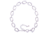 Asfour Crystal Link Chain Bracelet With Hollow Design In 925 Sterling Silver BD0068
