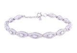 Asfour Crystal Tennis Bracelet With Marquise Design Inlaid With Zircon In 925 Sterling Silver BD0069