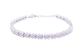 Asfour Crystal Tennis Bracelet Inlaid With Round Zircon Stones In 925 Sterling Silver BD0070