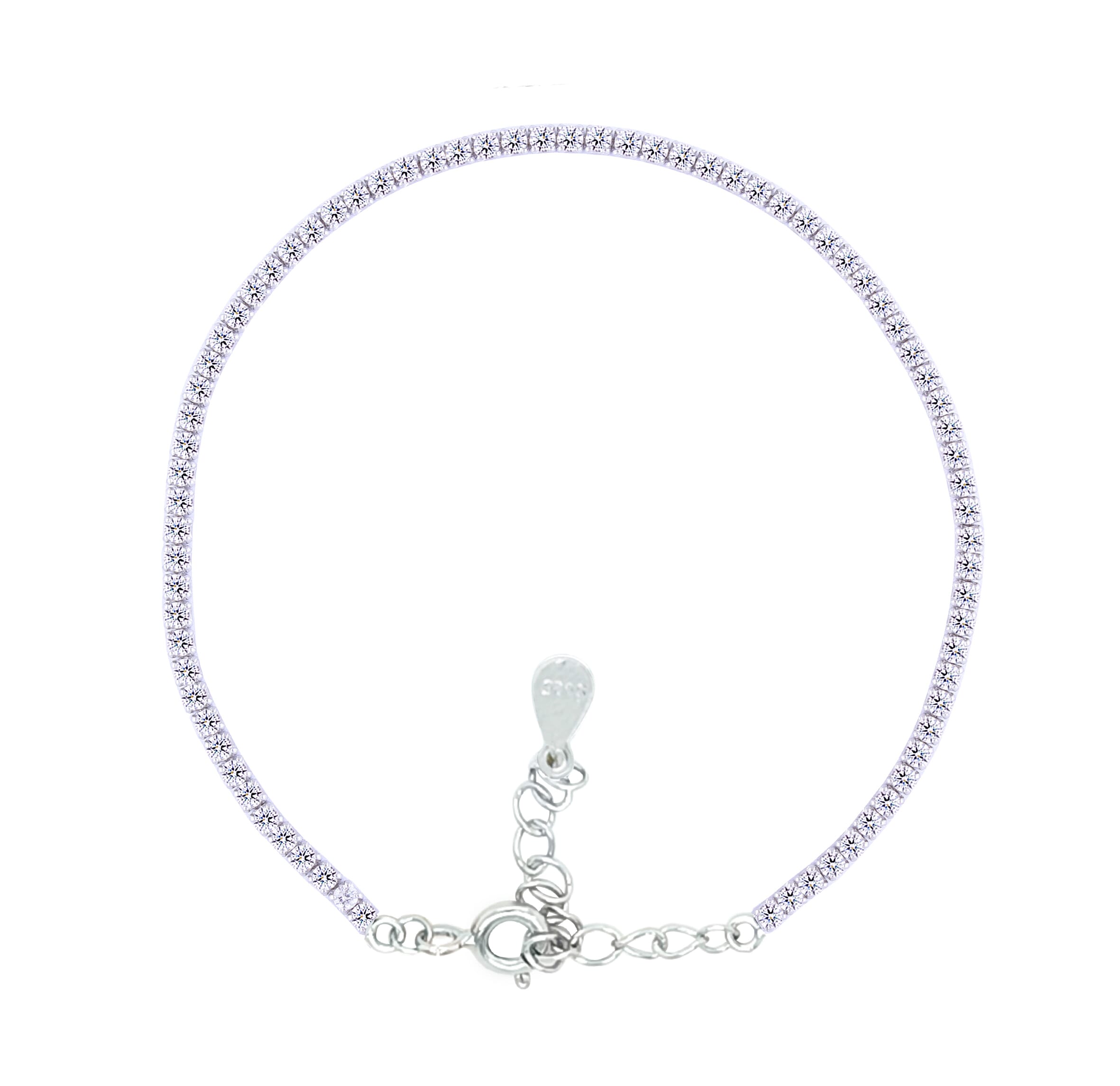 Asfour Crystal Tennis Bracelet With Turquoise Pear & Emerald Zircon In 925 Sterling Silver
