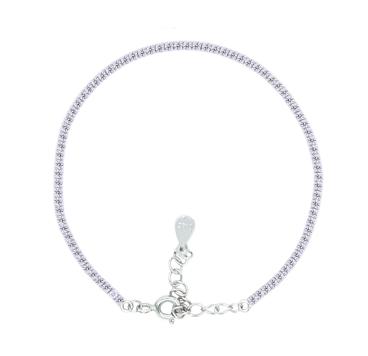 Asfour Crystal Tennis Bracelet With Turquoise Pear & Emerald Zircon In 925 Sterling Silver