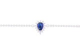 Asfour Crystal Chain Bracelet With Blue Pear Design In 925 Sterling Silver BD0101-B