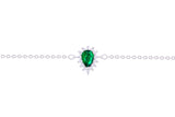 Asfour Crystal Chain Bracelet With Emerald Pear Design In 925 Sterling Silver BD0101-G