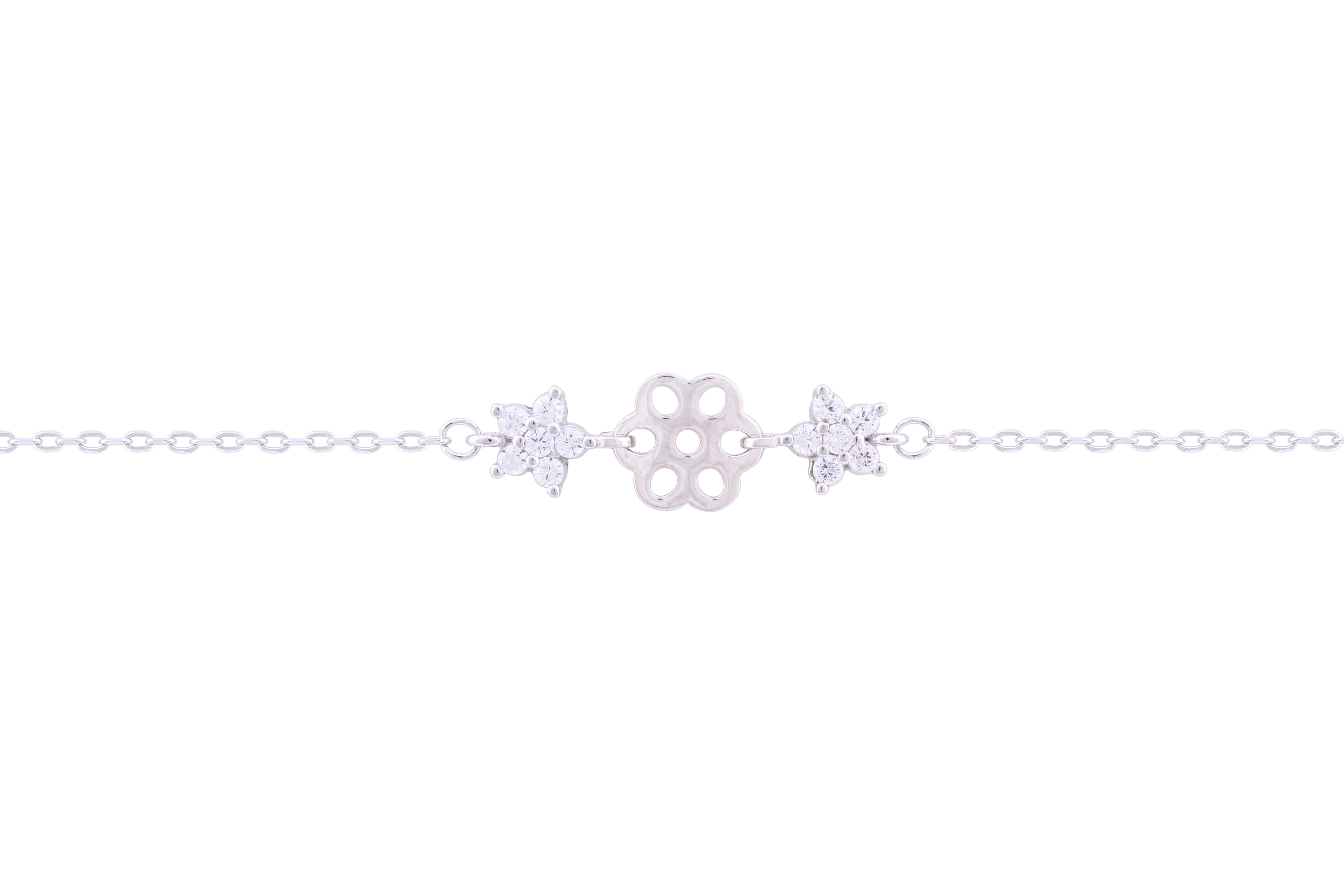 Asfour Crystal Chain Bracelet With Stars Design In 925 Sterling Silver BD0104