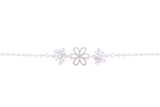 Asfour Crystal Chain Bracelet With Flower Design In 925 Sterling Silver BD0105