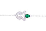 Asfour Crystal Chain Bracelet With Decorative Design In 925 Sterling Silver BD0110-WG