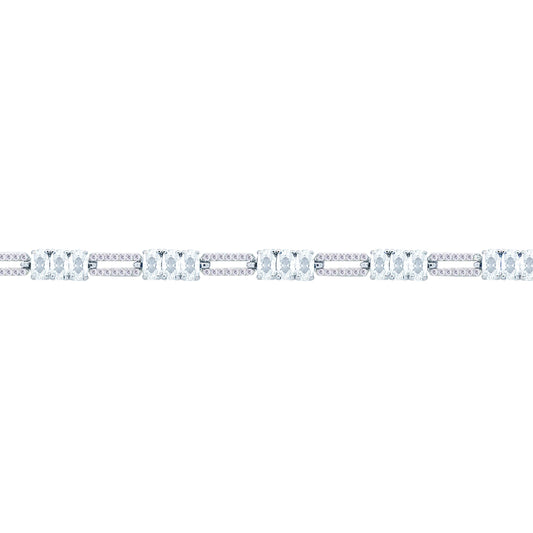 Asfour Crystal Tennis Bracelet With Turquoise Pear & Emerald Zircon In 925 Sterling Silver