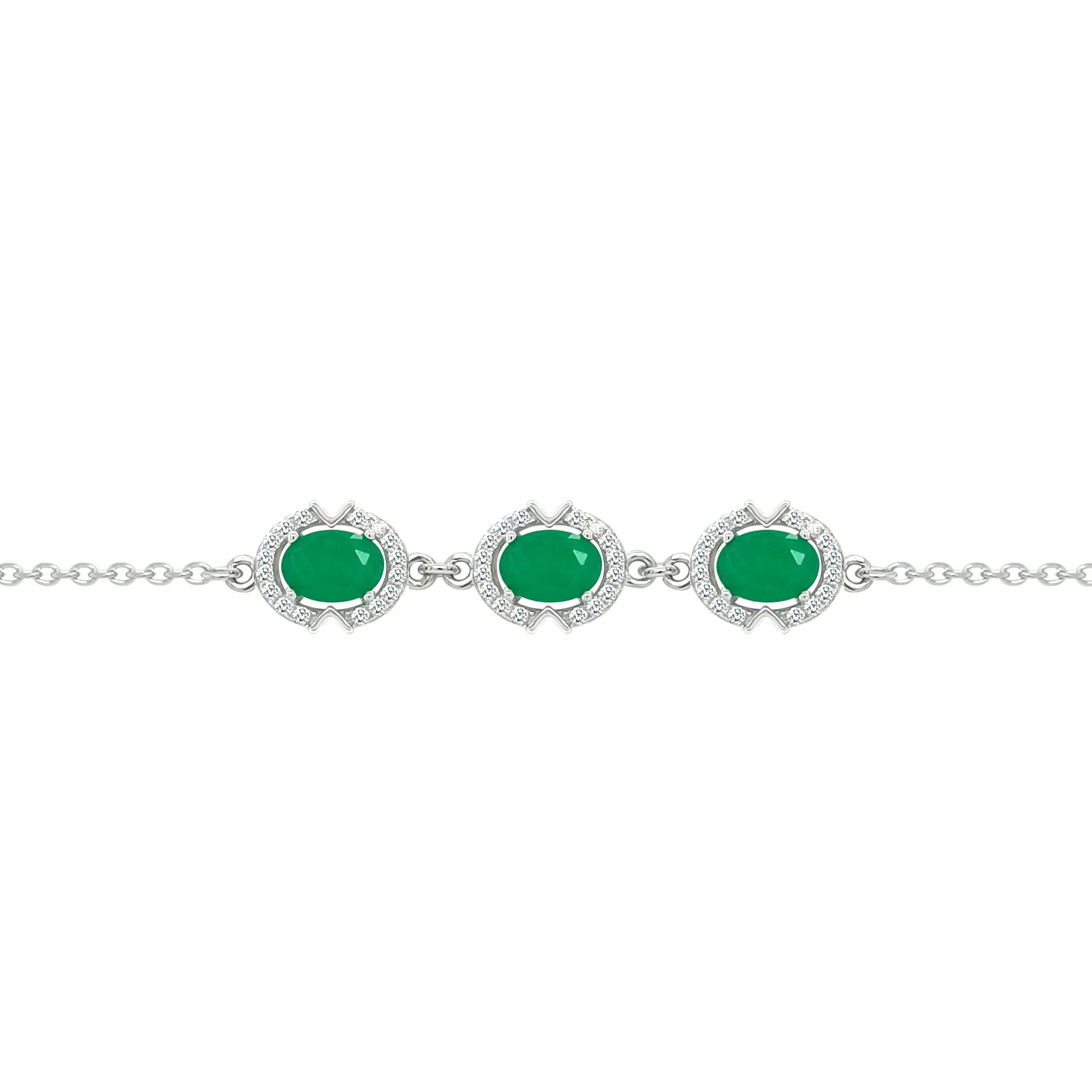 Asfour Crystal Tennis Bracelet With Turquoise Pear & Emerald Zircon In 925 Sterling Silver