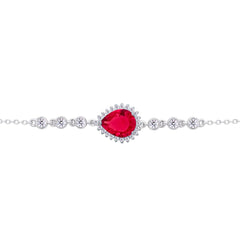 Asfour Crystal Tennis Bracelet With Turquoise Pear & Emerald Zircon In 925 Sterling Silver