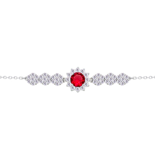 Asfour Crystal Tennis Bracelet With Turquoise Pear & Emerald Zircon In 925 Sterling Silver